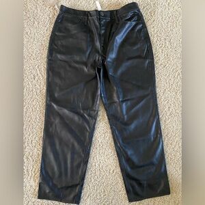 NWT Madewell The Perfect Vintage Straight Faux Leather Pants